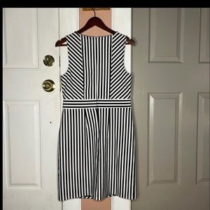 Black and white striped dress